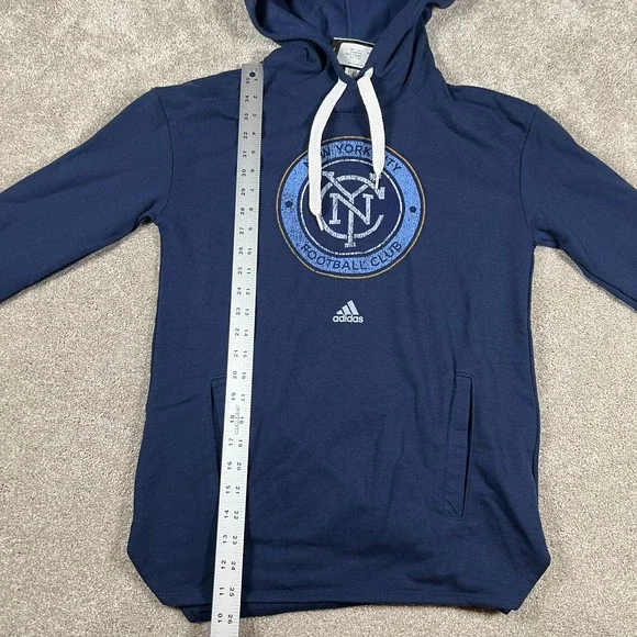 Adidas MLS Womens Small Blue New York City Football Club Hooded Sweatshirt NWT - Picture 5 of 6